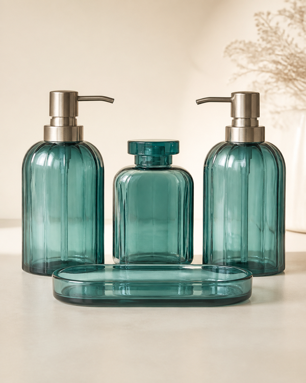 Teal Soap Dispenser Set
